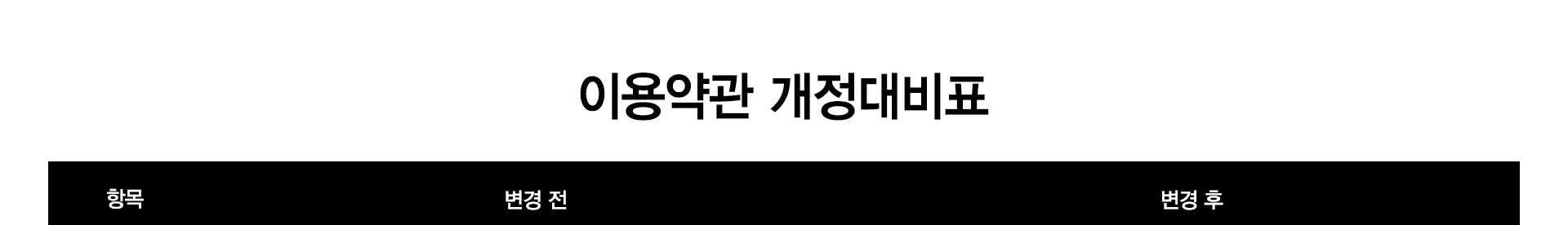 이용약관 개정대비표